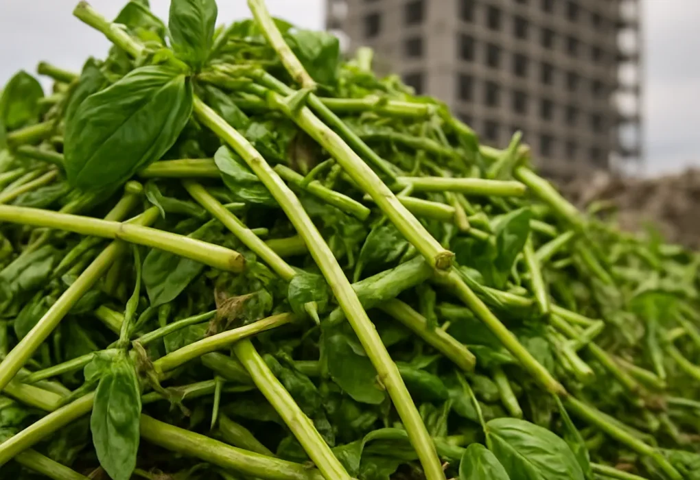 Łodygi bazylii (odpady)